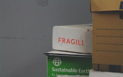 box with fragile label